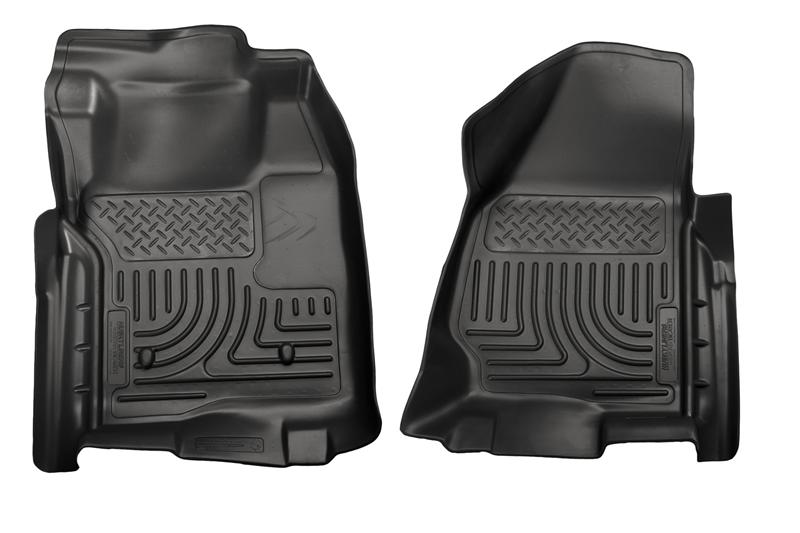 Ford F-250 Super Duty Floor Liners - Front - Husky Liners - WeatherBeater - Black - `11-`12